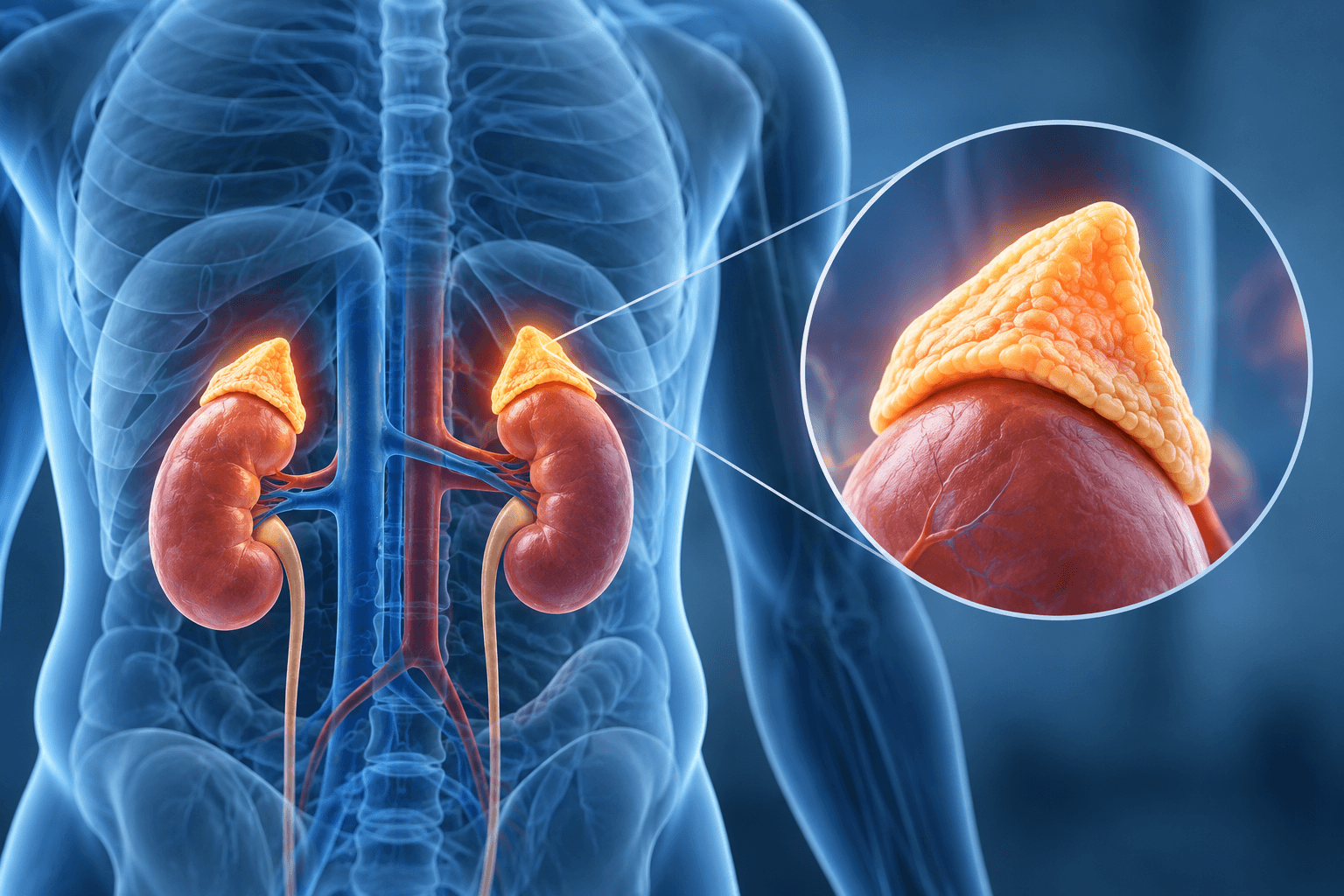 Adrenal Glands Location